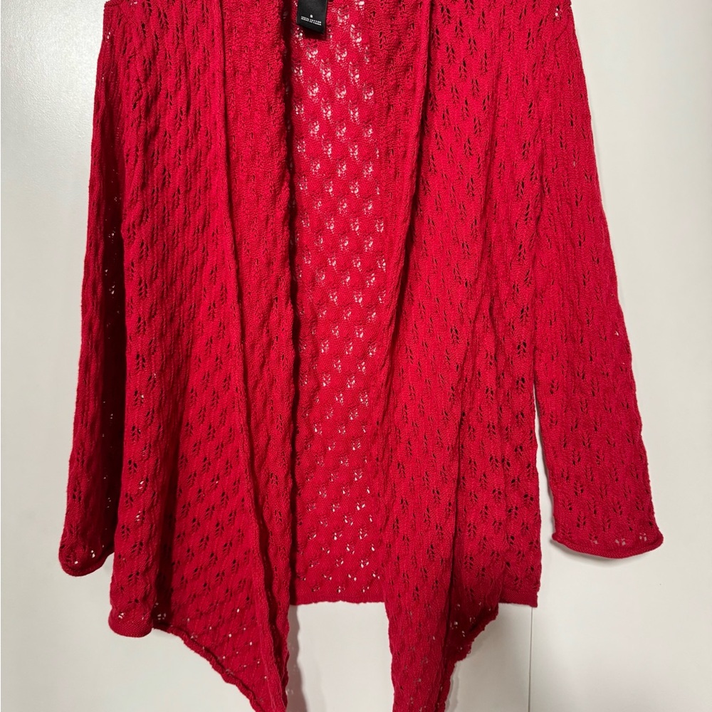 “New Directions” vintage red Knit Cardigan Sweater